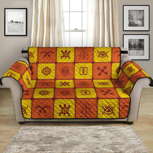 West Adinkra Symbols Pattern Print Loveseat Protector