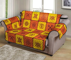 West Adinkra Symbols Pattern Print Loveseat Protector