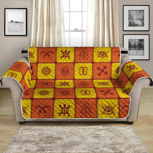 West Adinkra Symbols Pattern Print Loveseat Protector