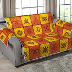 West Adinkra Symbols Pattern Print Loveseat Protector