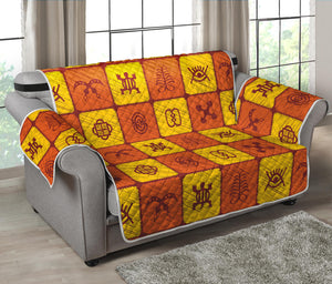 West Adinkra Symbols Pattern Print Loveseat Protector