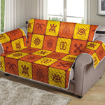 West Adinkra Symbols Pattern Print Loveseat Protector