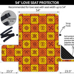 West Adinkra Symbols Pattern Print Loveseat Protector