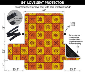 West Adinkra Symbols Pattern Print Loveseat Protector