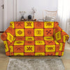 West Adinkra Symbols Pattern Print Loveseat Slipcover