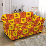 West Adinkra Symbols Pattern Print Loveseat Slipcover