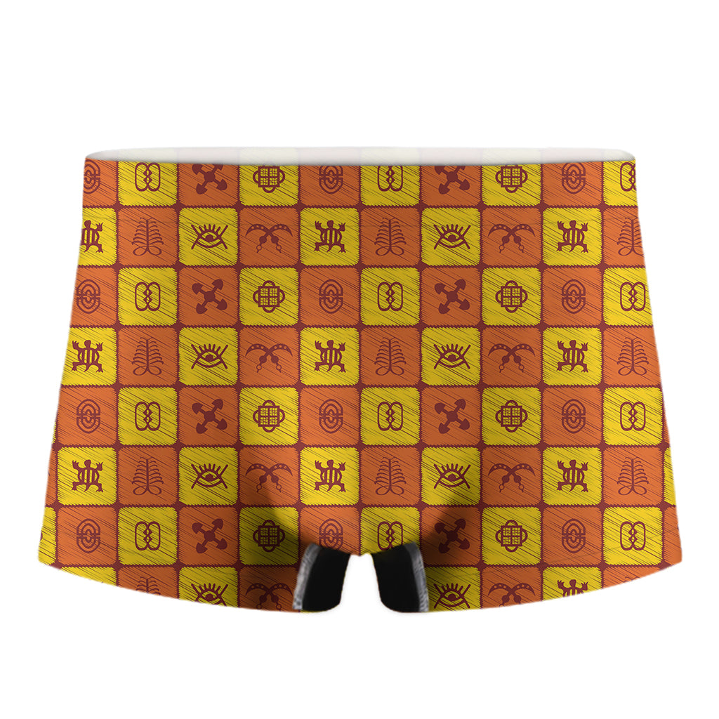 West Adinkra Symbols Pattern Print Men's Boxer Briefs