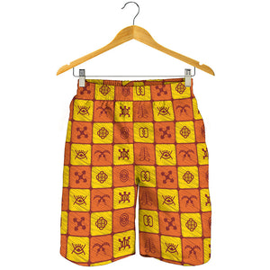 West Adinkra Symbols Pattern Print Men's Shorts