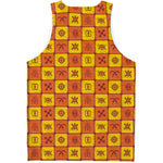 West Adinkra Symbols Pattern Print Men's Tank Top