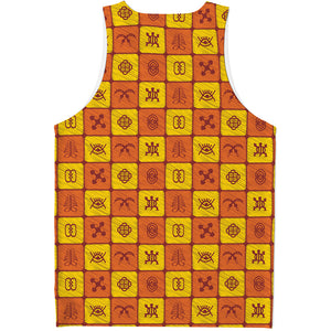 West Adinkra Symbols Pattern Print Men's Tank Top