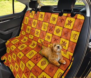 West Adinkra Symbols Pattern Print Pet Car Back Seat Cover