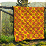 West Adinkra Symbols Pattern Print Quilt