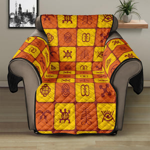 West Adinkra Symbols Pattern Print Recliner Protector