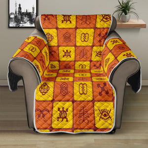 West Adinkra Symbols Pattern Print Recliner Protector