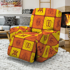 West Adinkra Symbols Pattern Print Recliner Slipcover