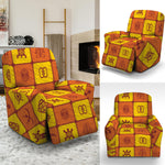 West Adinkra Symbols Pattern Print Recliner Slipcover