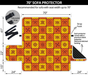 West Adinkra Symbols Pattern Print Sofa Protector