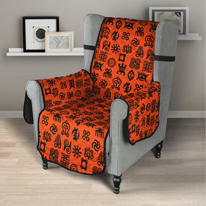 West African Adinkra Symbols Print Armchair Protector