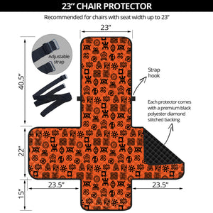 West African Adinkra Symbols Print Armchair Protector