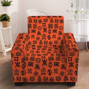 West African Adinkra Symbols Print Armchair Slipcover