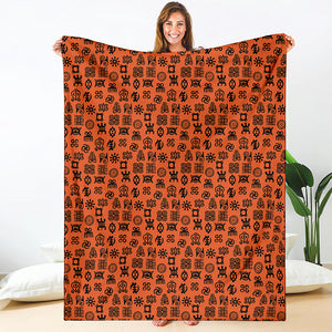 West African Adinkra Symbols Print Blanket