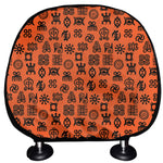 West African Adinkra Symbols Print Car Headrest Covers