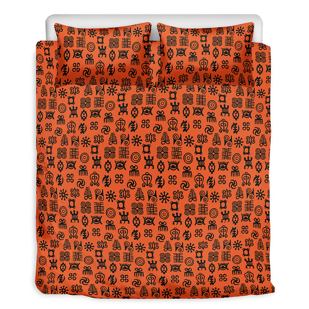 West African Adinkra Symbols Print Duvet Cover Bedding Set