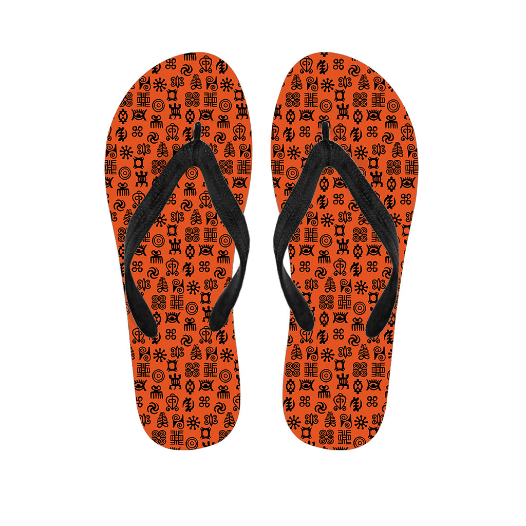 West African Adinkra Symbols Print Flip Flops