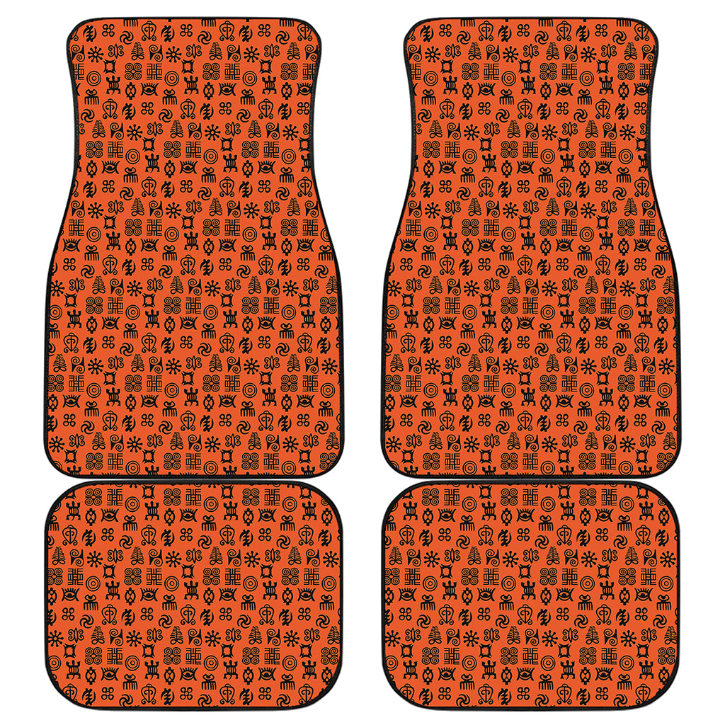 West African Adinkra Symbols Print Front and Back Car Floor Mats