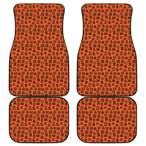 West African Adinkra Symbols Print Front and Back Car Floor Mats