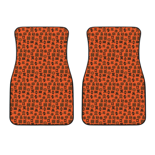 West African Adinkra Symbols Print Front Car Floor Mats