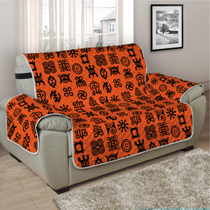 West African Adinkra Symbols Print Half Sofa Protector