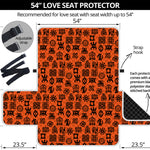 West African Adinkra Symbols Print Loveseat Protector