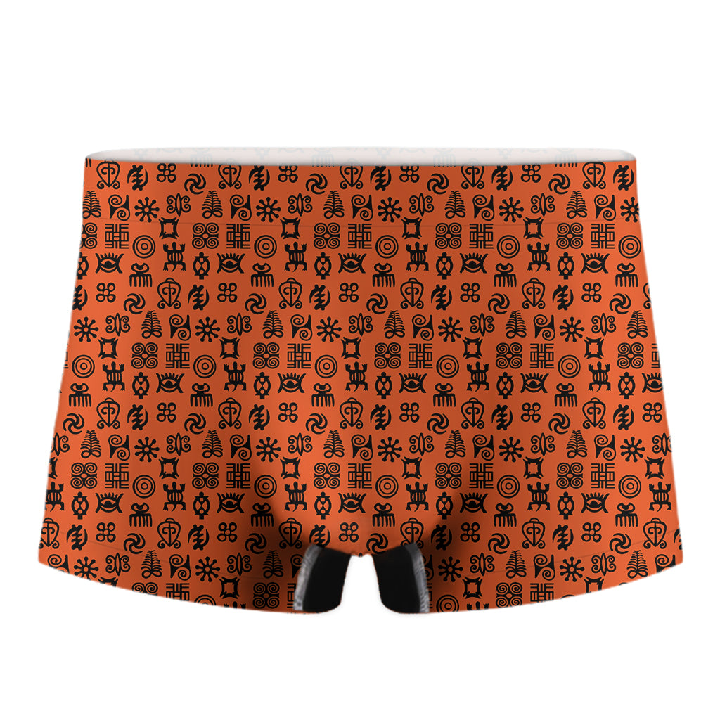 West African Adinkra Symbols Print Men's Boxer Briefs