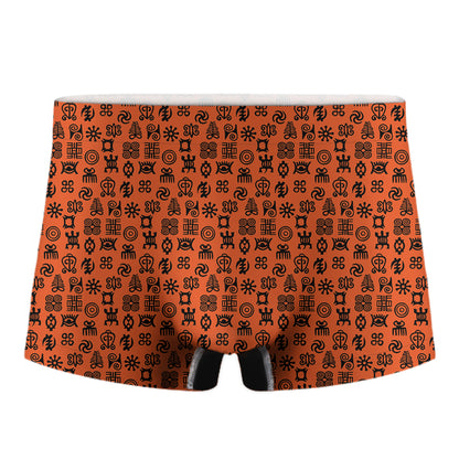 West African Adinkra Symbols Print Men's Boxer Briefs