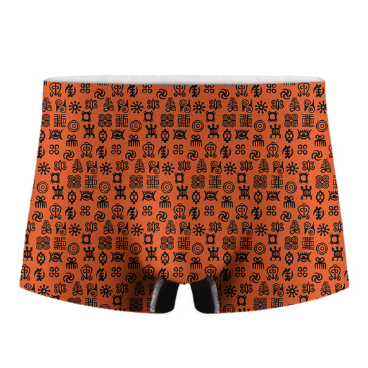 West African Adinkra Symbols Print Men's Boxer Briefs