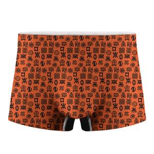 West African Adinkra Symbols Print Men's Boxer Briefs