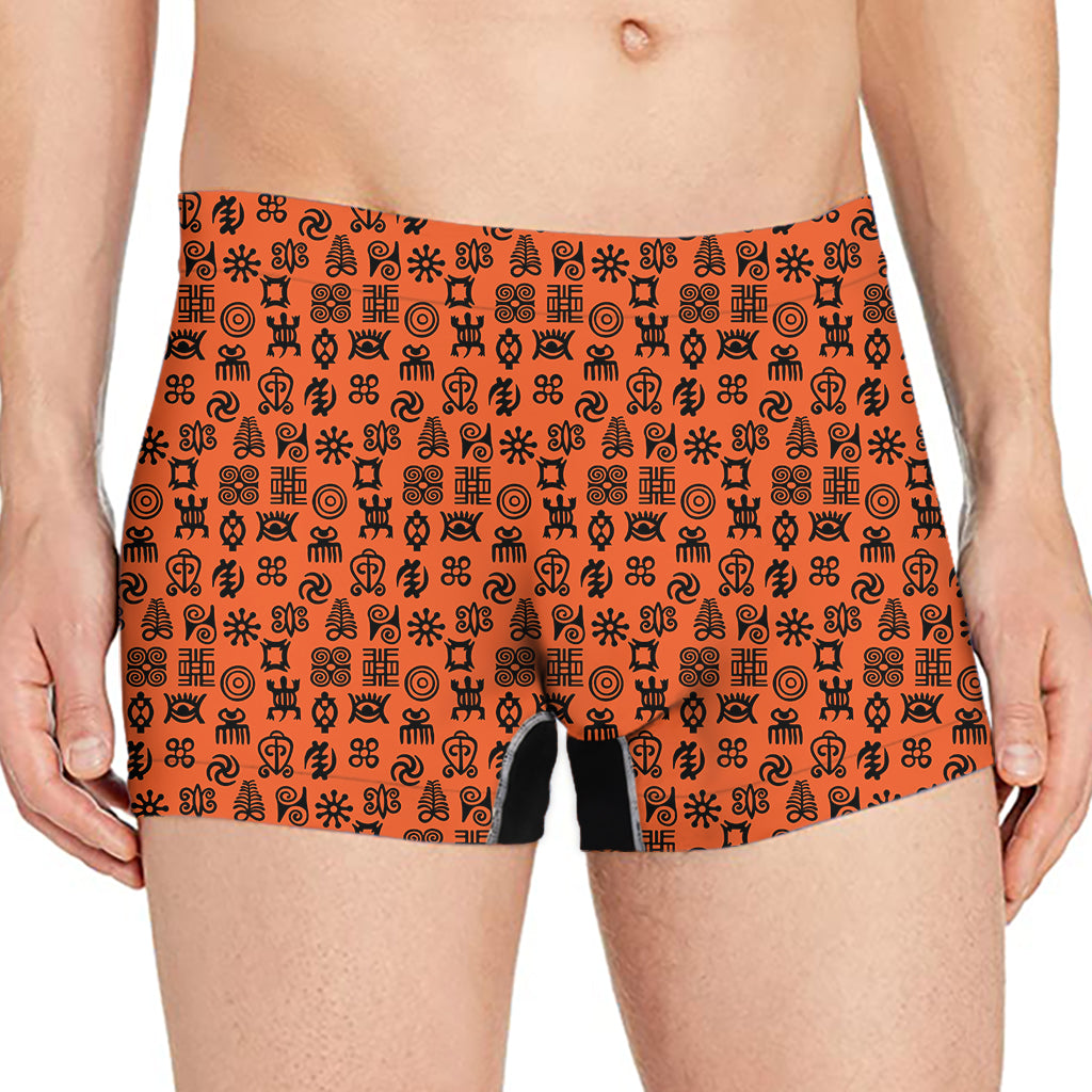 West African Adinkra Symbols Print Men's Boxer Briefs