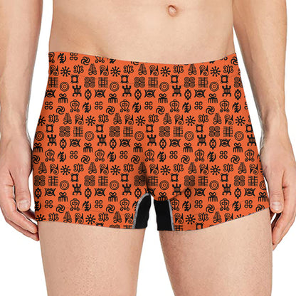 West African Adinkra Symbols Print Men's Boxer Briefs