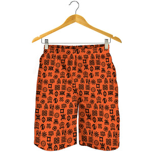 West African Adinkra Symbols Print Men's Shorts