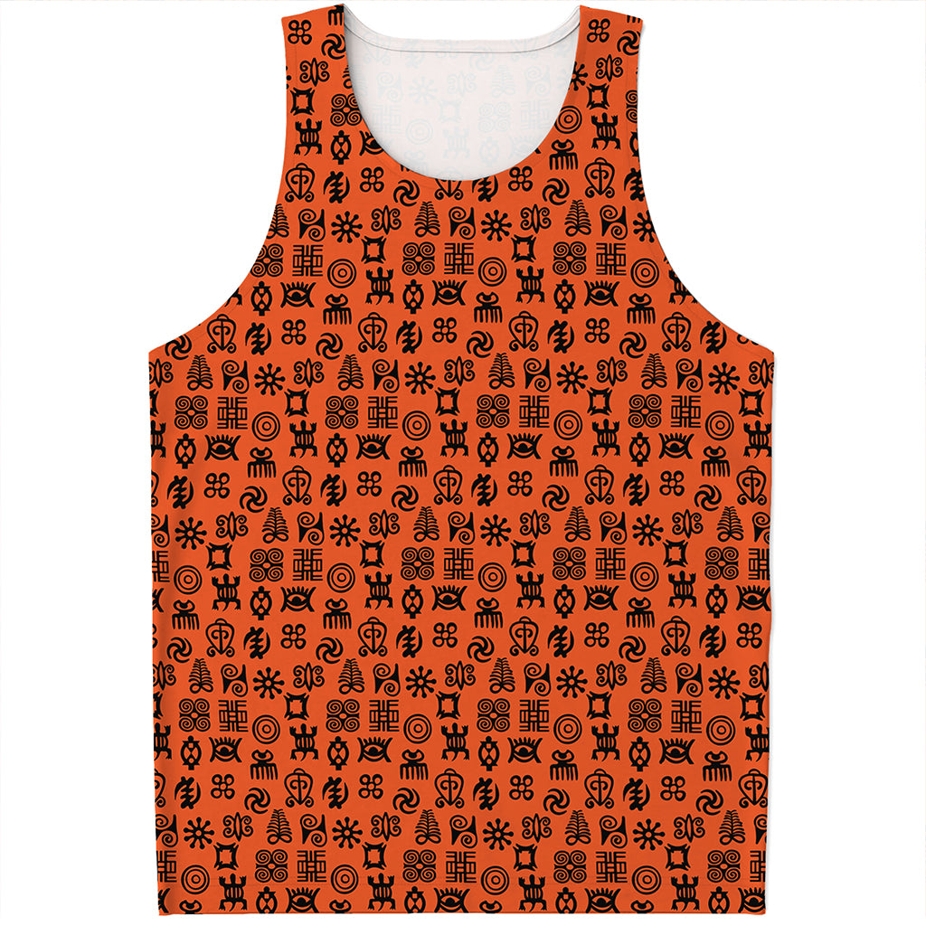 West African Adinkra Symbols Print Men's Tank Top