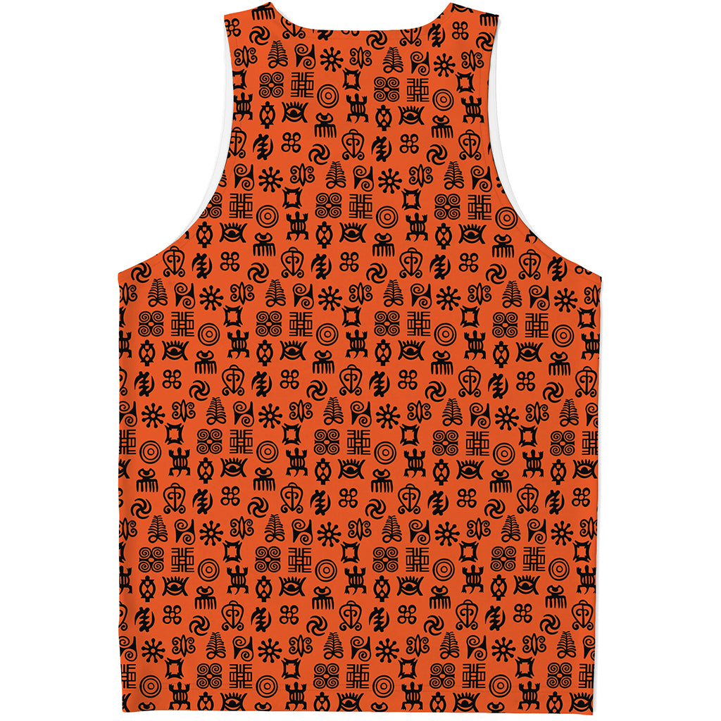 West African Adinkra Symbols Print Men's Tank Top