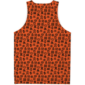 West African Adinkra Symbols Print Men's Tank Top