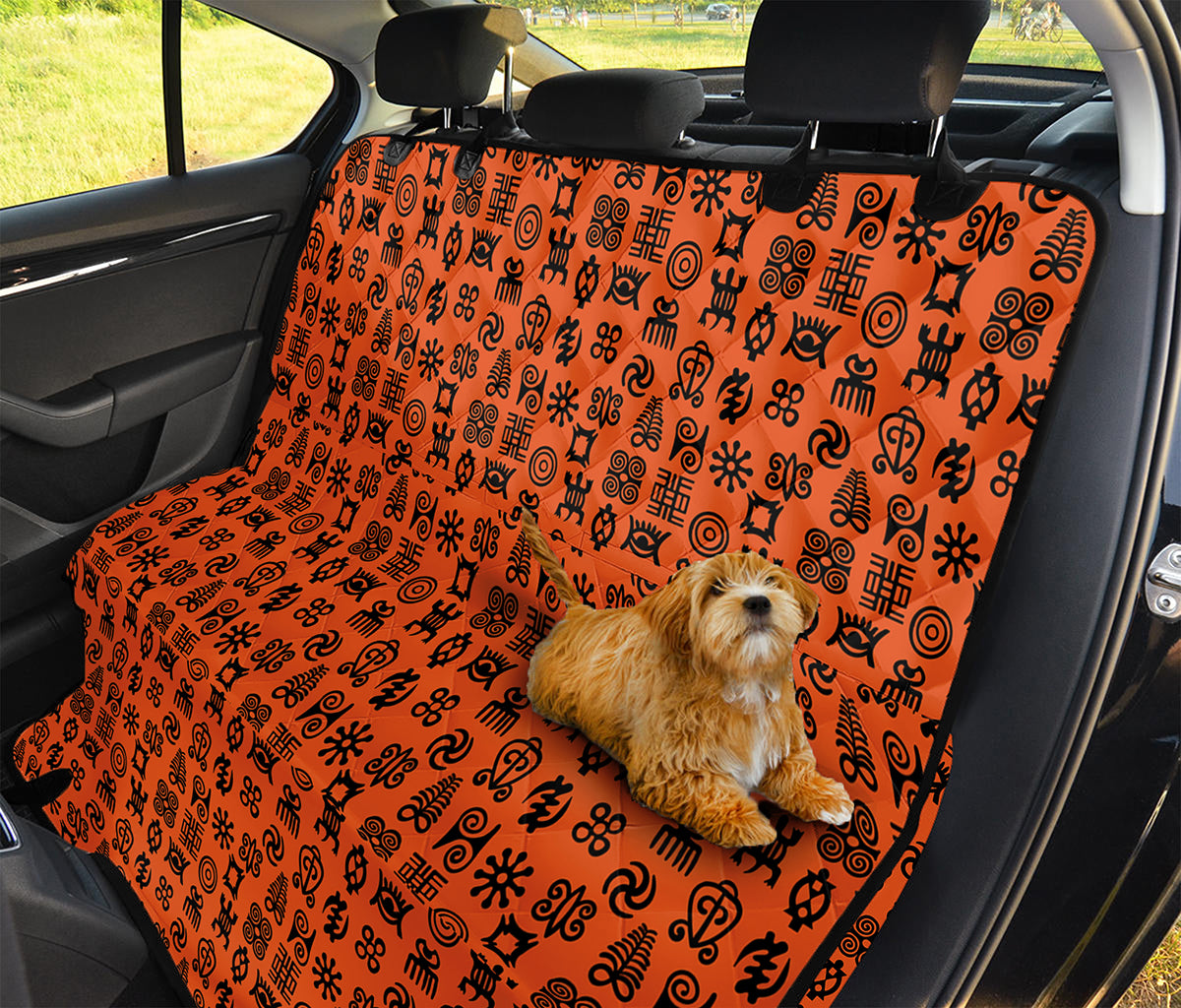 West African Adinkra Symbols Print Pet Car Back Seat Cover