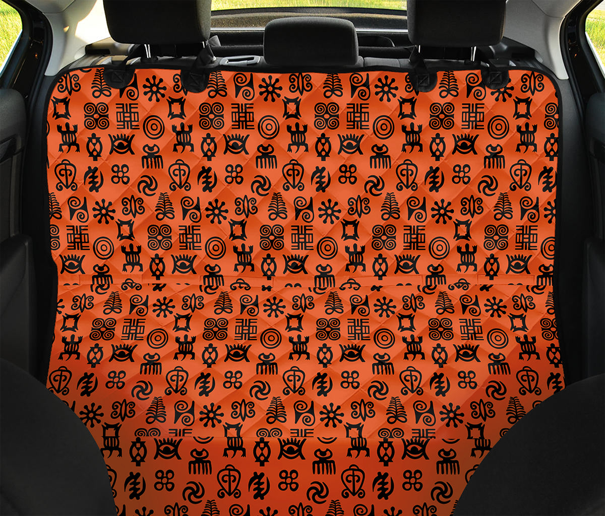 West African Adinkra Symbols Print Pet Car Back Seat Cover