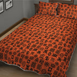West African Adinkra Symbols Print Quilt Bed Set