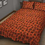 West African Adinkra Symbols Print Quilt Bed Set