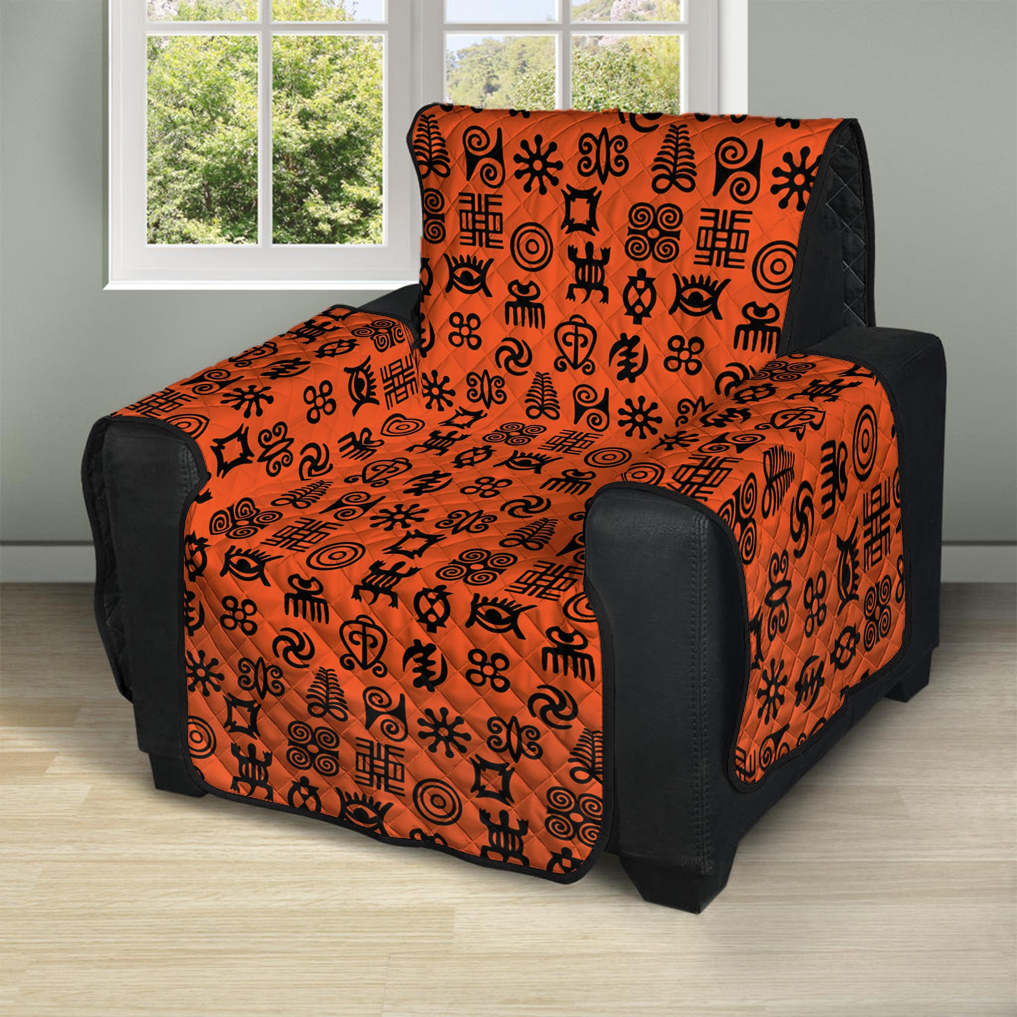 West African Adinkra Symbols Print Recliner Protector