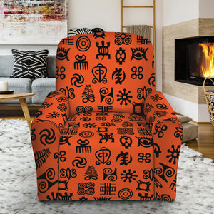 West African Adinkra Symbols Print Recliner Slipcover