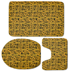 West African Adinkra Tribe Symbols 3 Piece Bath Mat Set